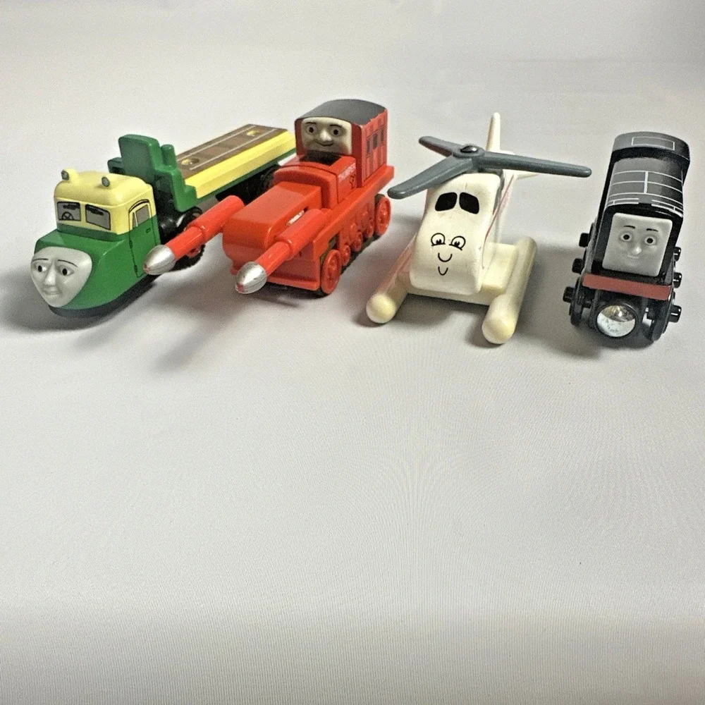 Thomas & Friends Wooden Train Set Lot Harold Thumper Diesel Madge Good Condition